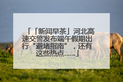 「新闻早茶」河北高速交警发布端午假期出行“避堵指南”，还有这些热点……