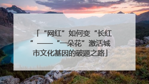 “网红”如何变“长红”——“一朵花”激活城市文化基因的破题之路