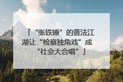 “张铁锤”的普法江湖让“检察独角戏”成“社会大合唱”