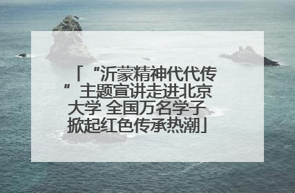 “沂蒙精神代代传”主题宣讲走进北京大学 全国万名学子掀起红色传承热潮