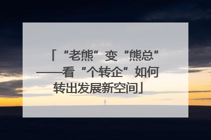 “老熊”变“熊总”——看“个转企”如何转出发展新空间
