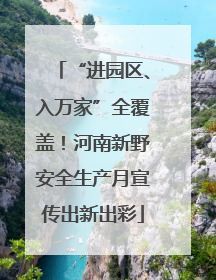 “进园区、入万家”全覆盖！河南新野安全生产月宣传出新出彩