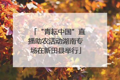 “青耘中国”直播助农活动湖南专场在新田县举行