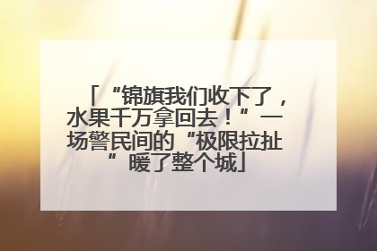 “锦旗我们收下了，水果千万拿回去！”一场警民间的“极限拉扯”暖了整个城