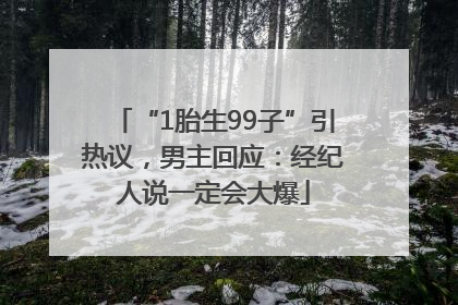 “1胎生99子”引热议，男主回应：经纪人说一定会大爆