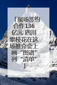 现场签约合作136亿元 四川攀枝花在这场推介会上画“图谱”列“清单”