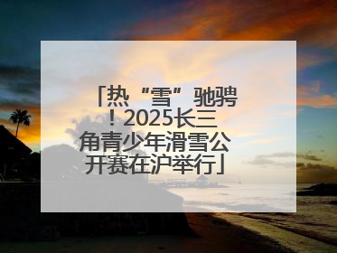 热“雪”驰骋！2025长三角青少年滑雪公开赛在沪举行