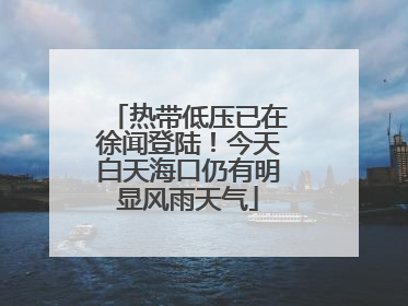 热带低压已在徐闻登陆！今天白天海口仍有明显风雨天气