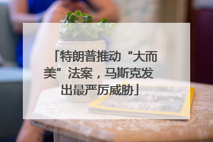 特朗普推动“大而美”法案，马斯克发出最严厉威胁