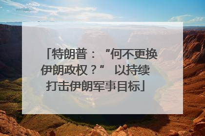 特朗普：“何不更换伊朗政权？” 以持续打击伊朗军事目标