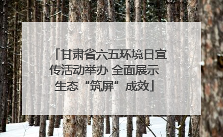 甘肃省六五环境日宣传活动举办 全面展示生态“筑屏”成效