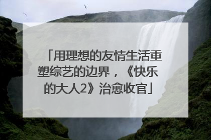 用理想的友情生活重塑综艺的边界，《快乐的大人2》治愈收官