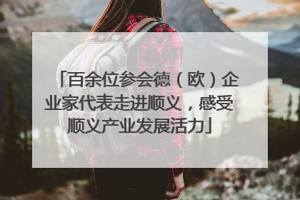 百余位参会德（欧）企业家代表走进顺义，感受顺义产业发展活力