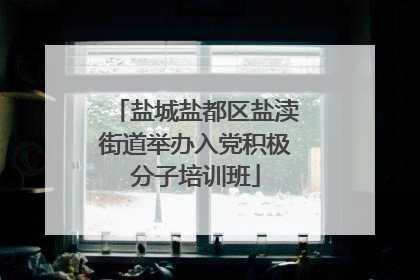 盐城盐都区盐渎街道举办入党积极分子培训班