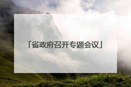 省政府召开专题会议