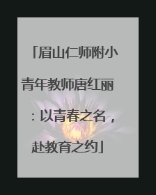 眉山仁师附小青年教师唐红丽：以青春之名，赴教育之约