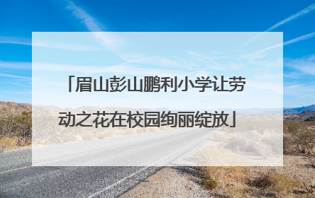 眉山彭山鹏利小学让劳动之花在校园绚丽绽放