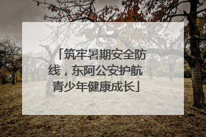 筑牢暑期安全防线，东阿公安护航青少年健康成长