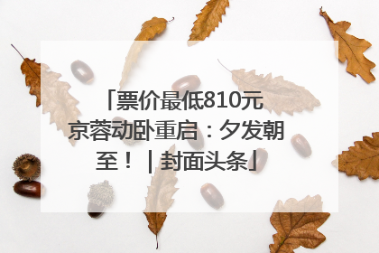 票价最低810元 京蓉动卧重启：夕发朝至！｜封面头条