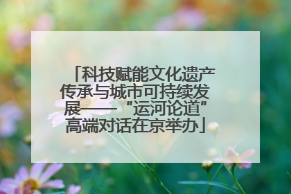 科技赋能文化遗产传承与城市可持续发展——“运河论道”高端对话在京举办