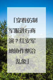 穿着仿制军服进行商演？红安军地协作整治乱象