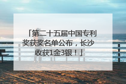 第二十五届中国专利奖获奖名单公布，长沙收获1金3银！
