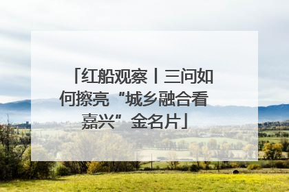 红船观察丨三问如何擦亮“城乡融合看嘉兴”金名片