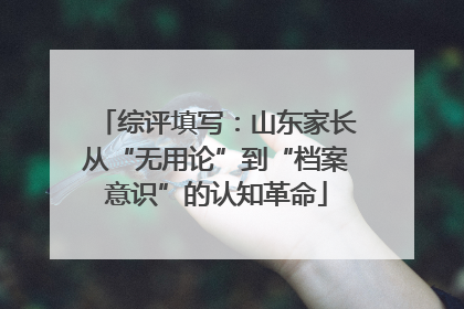 综评填写：山东家长从“无用论”到“档案意识”的认知革命