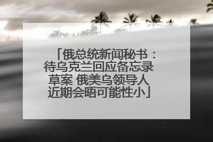 俄总统新闻秘书：待乌克兰回应备忘录草案 俄美乌领导人近期会晤可能性小