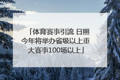 体育赛事引流 日照今年将举办省级以上重大赛事100场以上