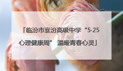 临汾市襄汾高级中学“5·25心理健康周” 温暖青春心灵