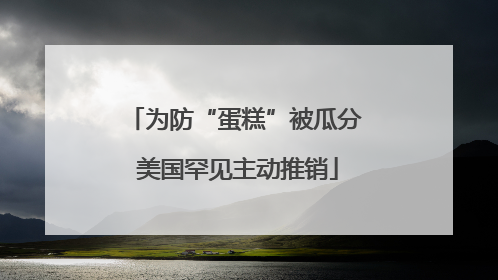 为防“蛋糕”被瓜分 美国罕见主动推销