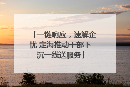 一链响应，速解企忧 定海推动干部下沉一线送服务