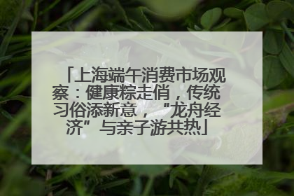 上海端午消费市场观察：健康粽走俏，传统习俗添新意，“龙舟经济”与亲子游共热