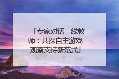 专家对话一线教师：共探自主游戏观察支持新范式