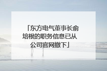 东方电气董事长俞培根的职务信息已从公司官网撤下