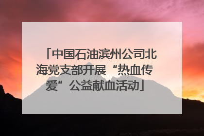 中国石油滨州公司北海党支部开展“热血传爱”公益献血活动