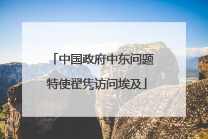 中国政府中东问题特使翟隽访问埃及