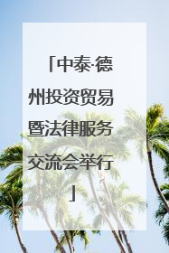 中泰·德州投资贸易暨法律服务交流会举行