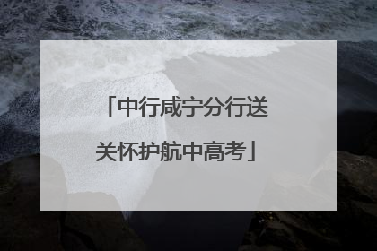 中行咸宁分行送关怀护航中高考