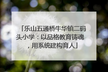 乐山五通桥牛华镇二码头小学：以品格教育铸魂，用系统建构育人