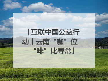 互联中国公益行动丨云南“咖”位“啡”比寻常