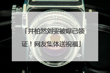 井柏然刘雯被曝已领证！网友集体送祝福