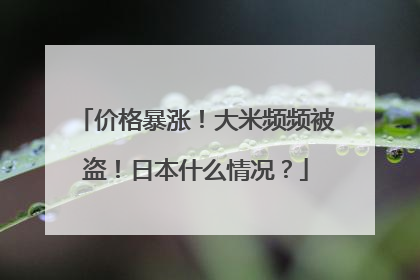 价格暴涨！大米频频被盗！日本什么情况？