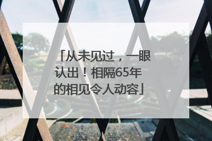 从未见过，一眼认出！相隔65年的相见令人动容