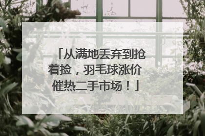 从满地丢弃到抢着捡，羽毛球涨价催热二手市场！