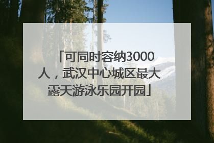 可同时容纳3000人，武汉中心城区最大露天游泳乐园开园