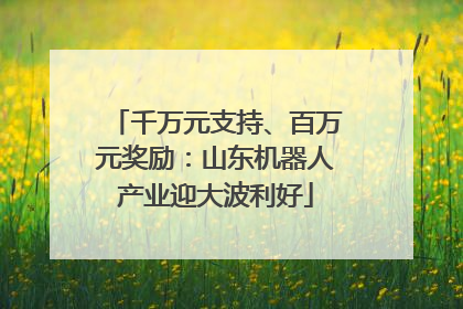 千万元支持、百万元奖励：山东机器人产业迎大波利好