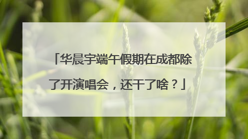 华晨宇端午假期在成都除了开演唱会，还干了啥？