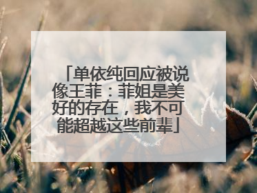单依纯回应被说像王菲：菲姐是美好的存在，我不可能超越这些前辈